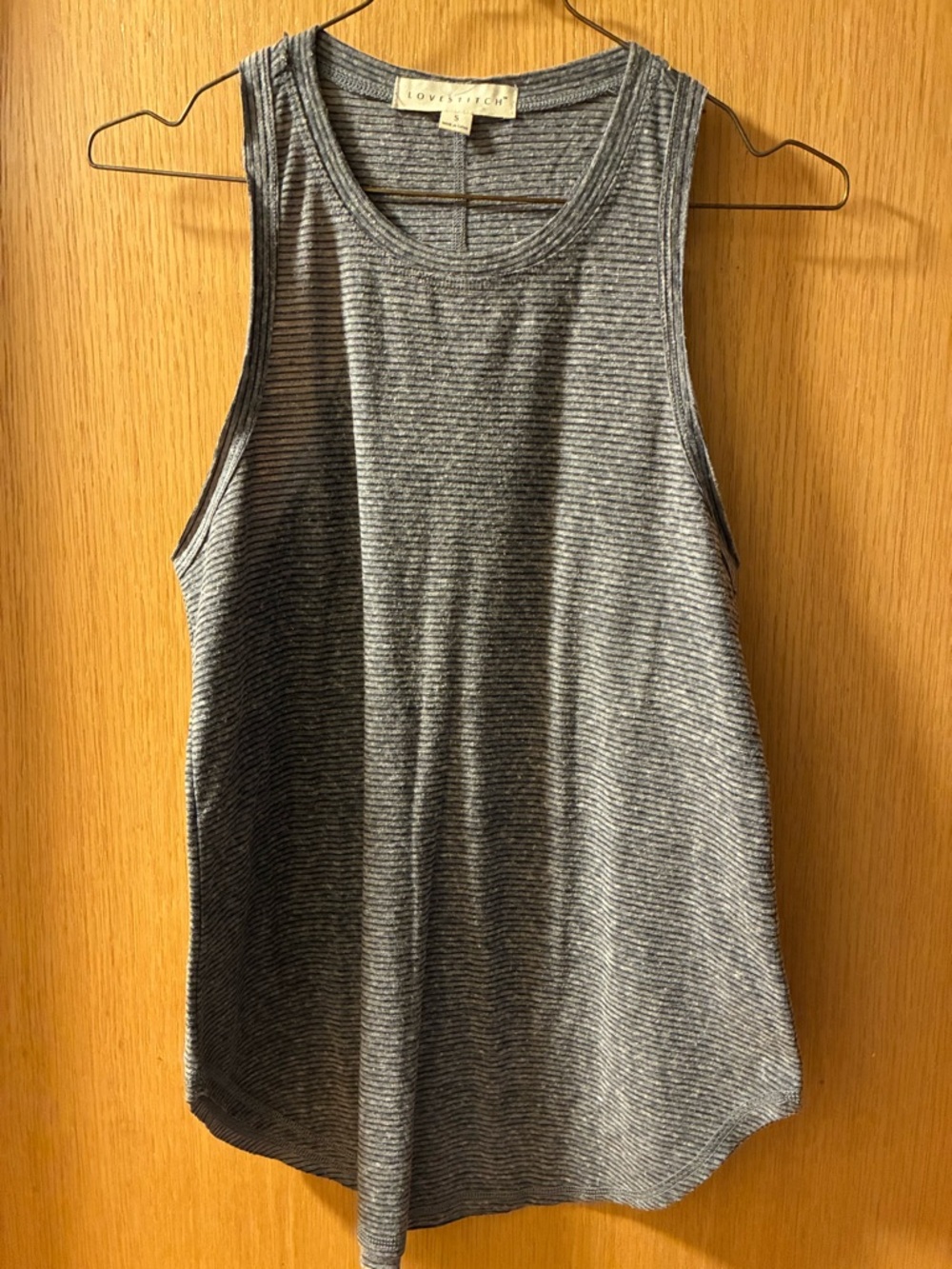 Ribbed Gray Racerback Tank Top - Women's Casual Layering